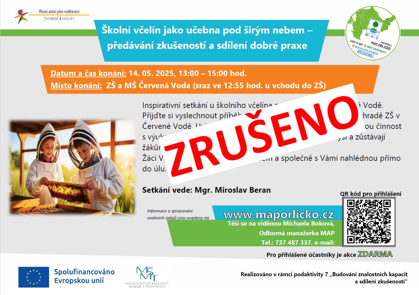 Školní včelín jako učebna pod širým nebem – předávání zkušeností a sdílení dobré praxe