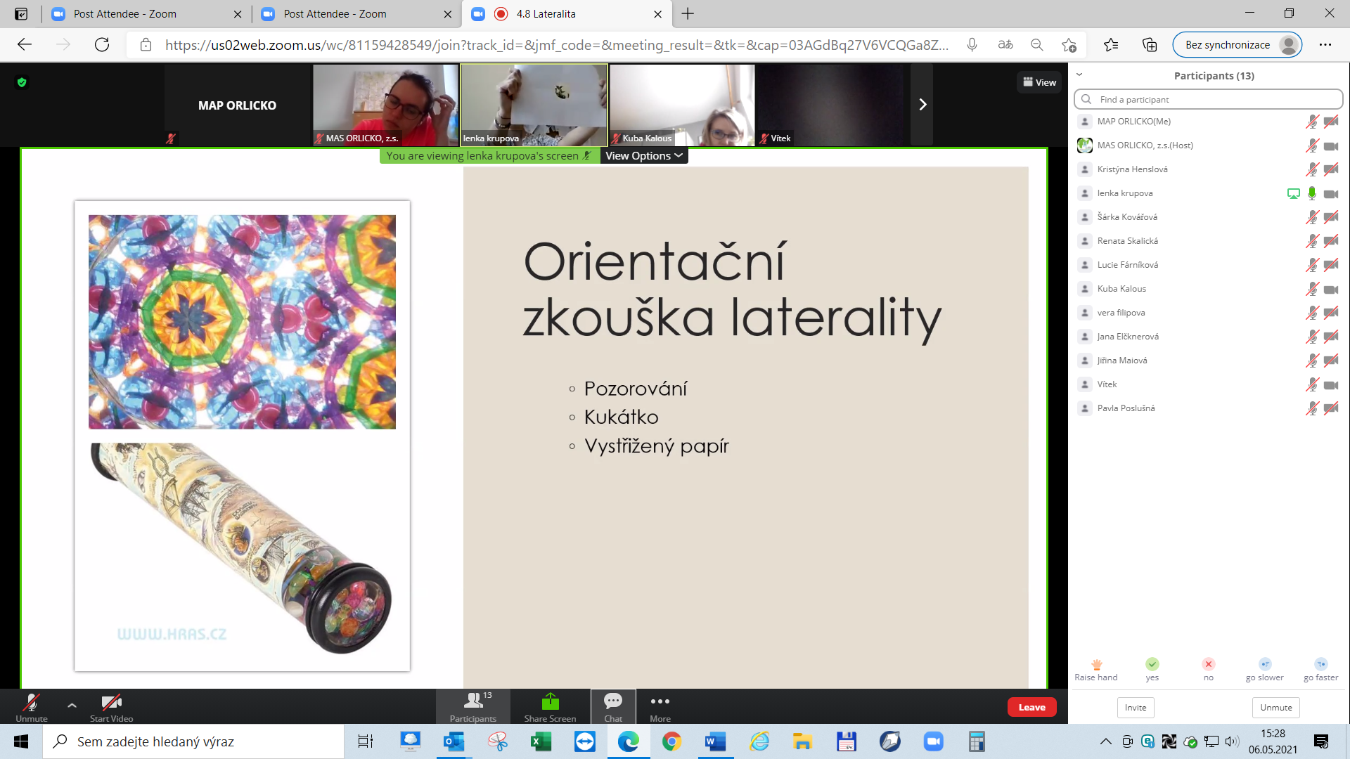 Workshop: Lateralita u dětí v MŠ